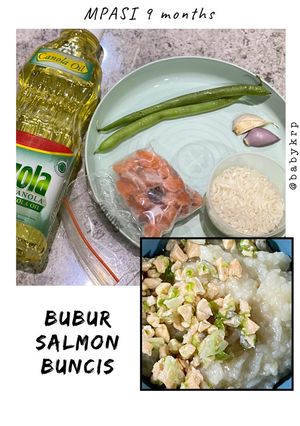 Foto resep Mpasi 9 bulan: bubur salmon buncis