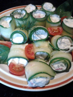 A picture of Amy's cucumber wraps.