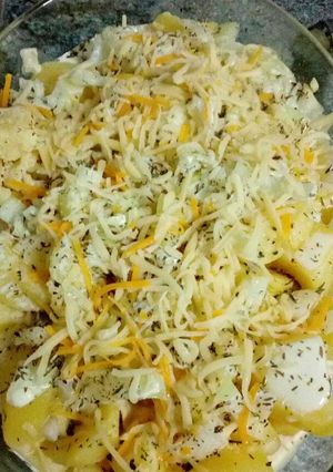Una foto de Patatas al horno con nata