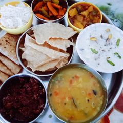 A picture of Traditional tasty Gujarati Thali.