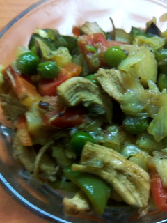 A picture of Mix vegetables with chicken ki sabzi.