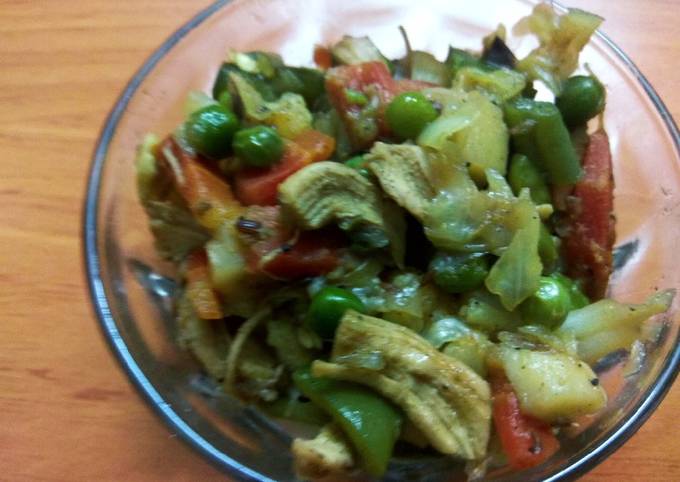 Mix vegetables with chicken ki sabzi