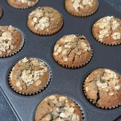 A picture of Oat Blueberry Muffins.