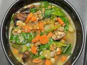 A picture of brown lentils