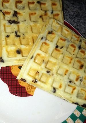 Una foto de Wafles con chips de chocolate