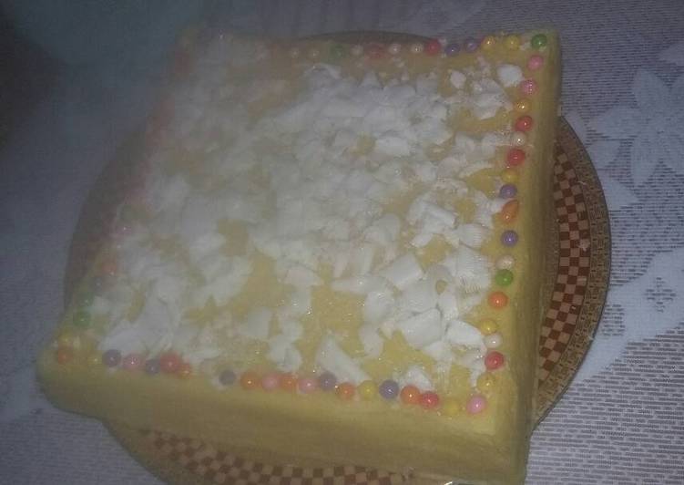 Bagaimana Membuat Bolu Kukus Jagung Hias Coklat Putih, Enak Banget