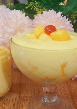 A picture of Eggless Mango Mousse.