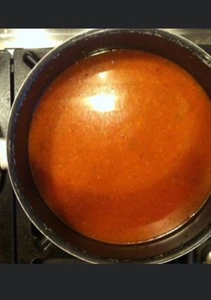 Une photo de Soupe de tomates et légumes au vermicelle