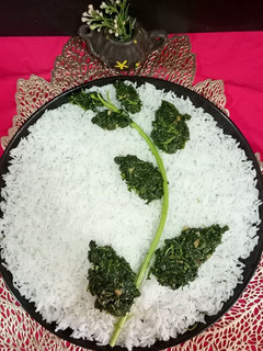 A picture of Green Amaranth Saag Bhaja.
