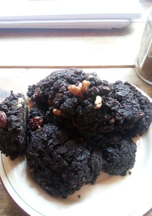 Una foto de Galletas veganas y apto celíacos de chocolate y porotos negros