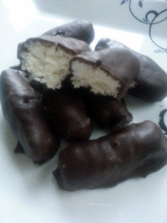 A picture of 'V' Homemade Bounty Bars.