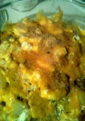 A picture of Mae's Baked Potato Casserole.
