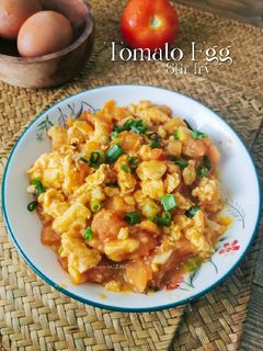 Gambar Tomato egg stir fry