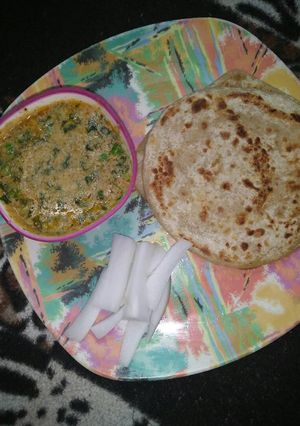 A picture of Malai methi matar.