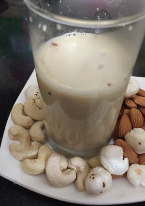 A picture of Kesari dry fruit milk.