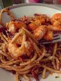 Spagetti con camarones