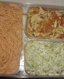 Spaghetti🍝con crema de chipotle, Pollo a la mexicana 🇲🇽 y brócolies con crema
