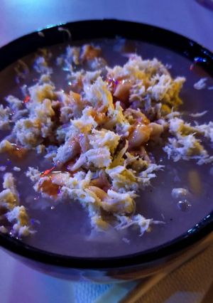 A picture of Chicken corn soup.