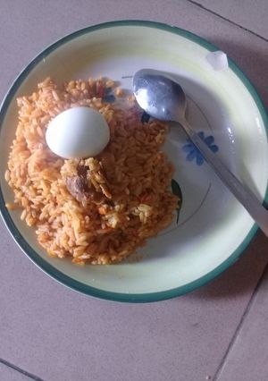 A picture of Chicken jollof rice.