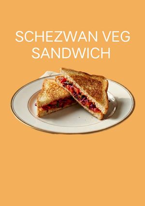 A picture of Schzewan vegetable sandwich.