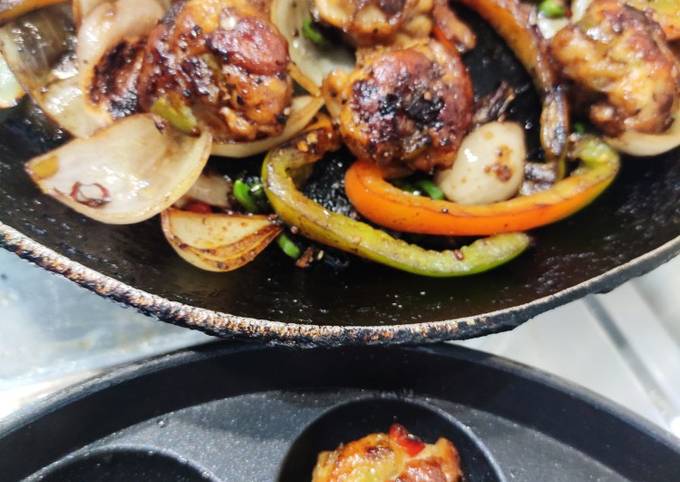 How to Prepare Favorite Crispy dry chilli chicken in appe pan