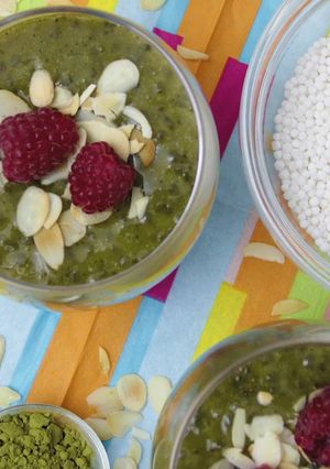 Zöldteás tápiókapuding recept fotója