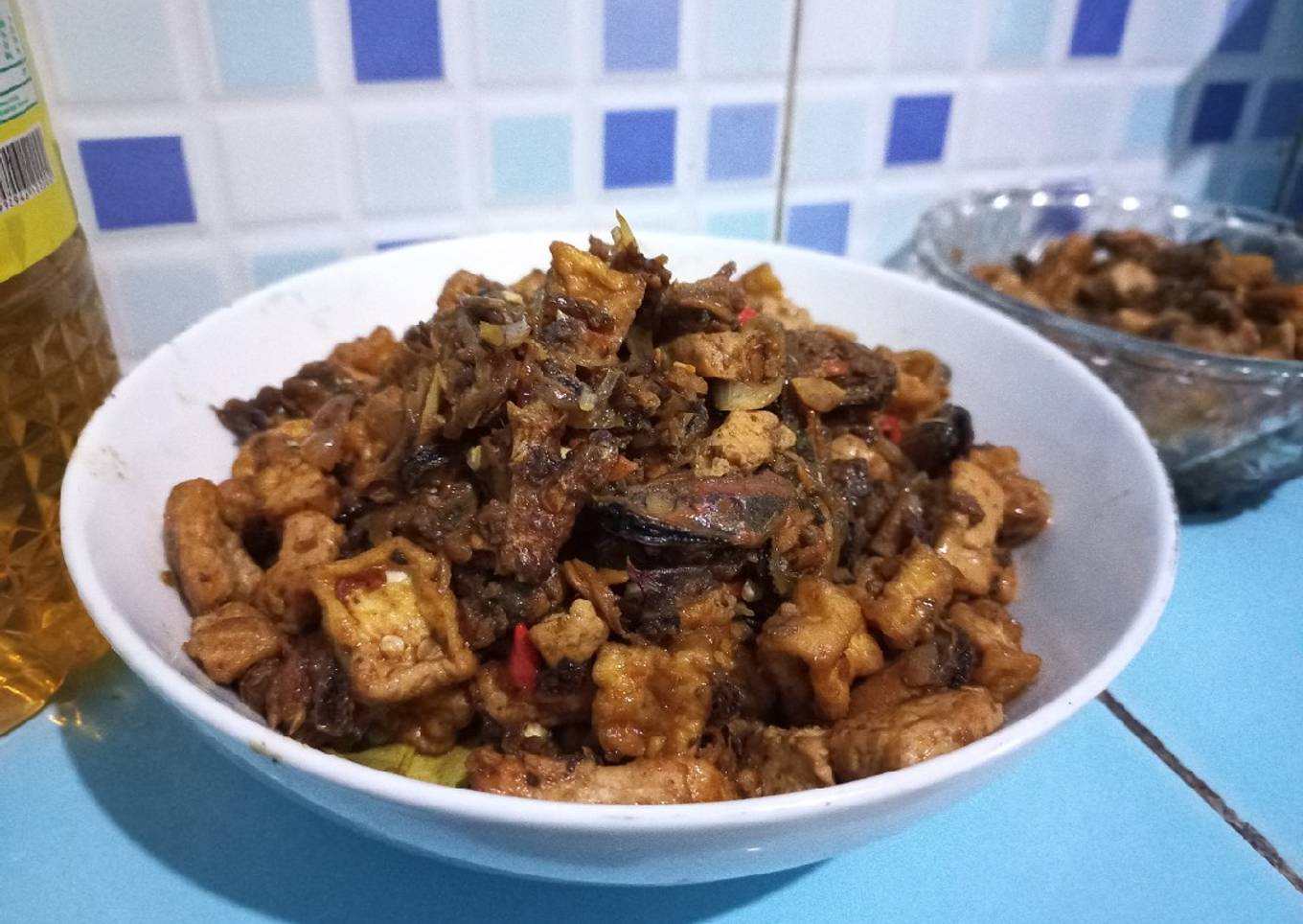 Tumis tahu kerang hijau kupas
