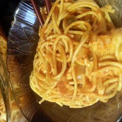 A picture of Kimchi Spaghetti.