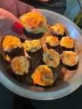 Champiñones rellenos horneados! Snack saludable y súper fácil