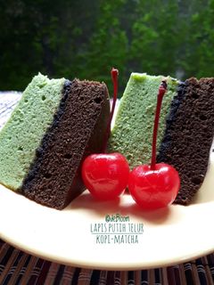 Foto resep 344. Lapis Putih Telur Kopi-Matcha