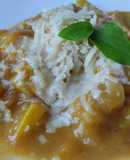 Calabacín🥒en salsa de boniato🍠🥕 con queso🧀