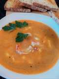 Sopa o bisque de gambas