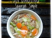 Gambar sup daging sapi wortel dan sawi putih