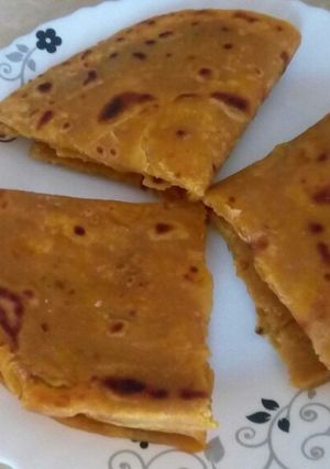 A picture of Pumpkin Parathas# Author Challenge#.