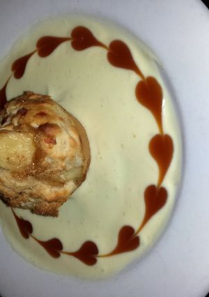A picture of Apple Biscuits With Fireball Vanilla Cream Sauce.