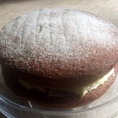 A picture of Chocolate Victoria sponge cake.