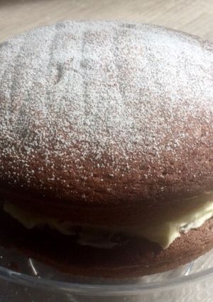 A picture of Chocolate Victoria sponge cake.