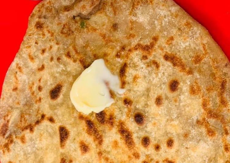 Recipe of Super Quick Homemade Punjabi Aloo Parantha with anardana(dhaba style)