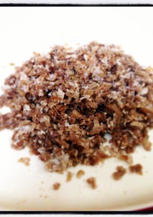 A picture of Aval (sweet beaten rice flakes) , a complete breakfast!.