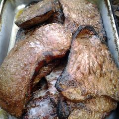 A picture of steaks.