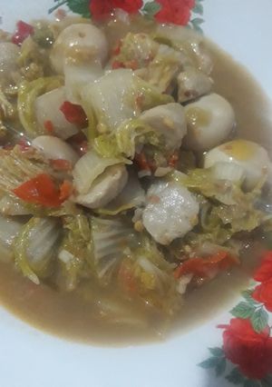 Foto resep Oseng sawi putih bakso