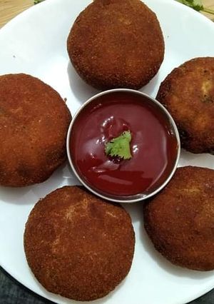 A picture of Suji paneer cutlet.