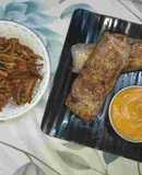 Spicy Udon Noodles Spring Rolls (with Rice Paper)