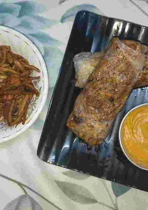 A picture of Spicy Udon Noodles Spring Rolls (with Rice Paper).