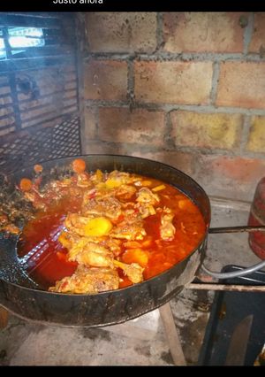 Una foto de Pollo con papas al disco