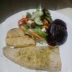 A picture of Baked hake fillet.