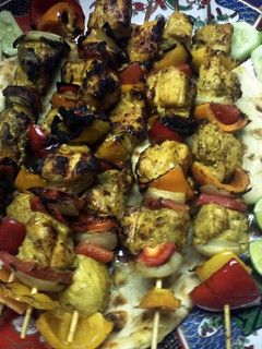 A picture of chicken kabab.