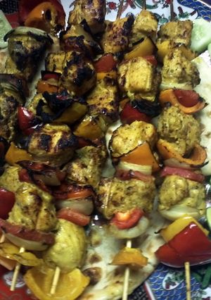 A picture of chicken kabab.