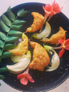 A picture of Vegetable hummingbird (Agati) Flower Fritters.