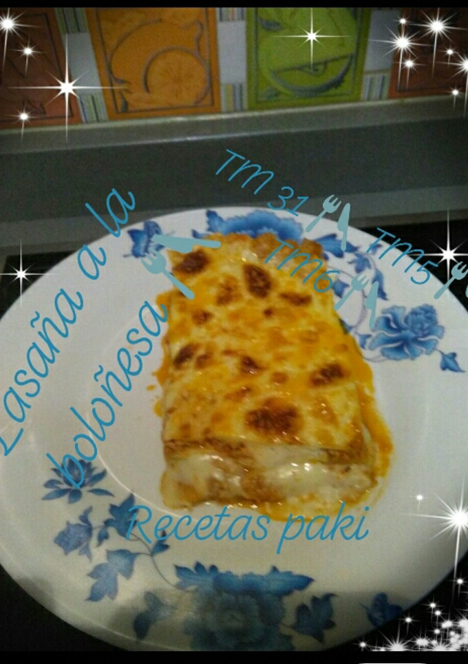 Una foto de Lasaña a la boloñesa 🍴con Thermomix5 💠 a mi manera💠